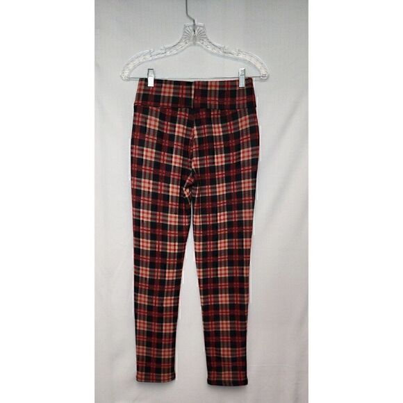 Ellie & Kate Red Plaid Leggings One Size Fit XSmall & Small - Picture 2 of 6